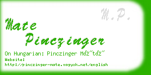 mate pinczinger business card